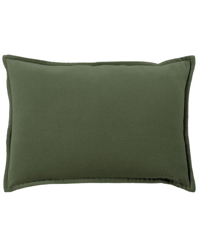 Surya Cotton Velvet Accent Pillow In Green