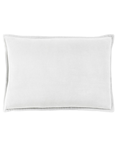 Surya Cotton Velvet Accent Pillow In Grey