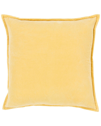 Surya Cotton Velvet Accent Pillow In Yellow