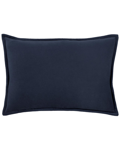 Surya Cotton Velvet Lumbar Pillow In Blue