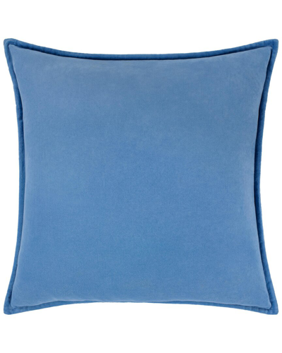 Surya Cotton Velvet Accent Pillow In Blue