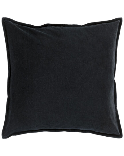 Surya Cotton Velvet Accent Pillow In Black