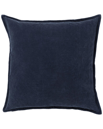 Surya Cotton Velvet Lumbar Pillow In Blue