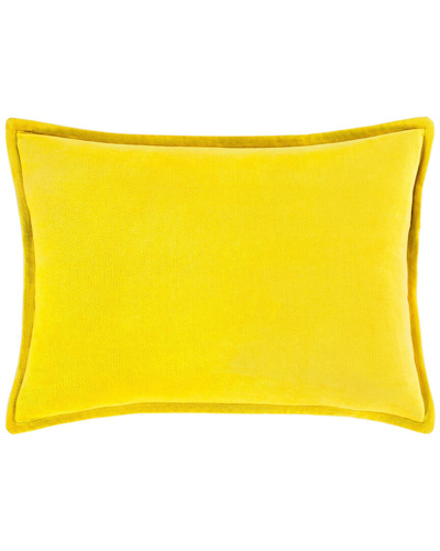 Surya Cotton Velvet Accent Pillow In Yellow