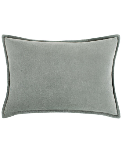 Surya Cotton Velvet Lumbar Pillow In Green