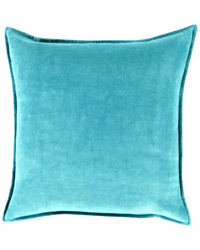 Surya Cotton Velvet Accent Pillow In Blue