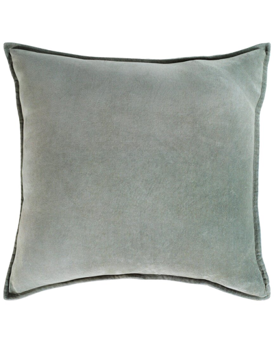 Surya Cotton Velvet Accent Pillow In Green