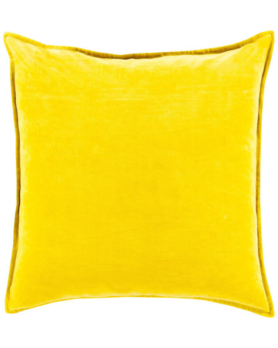 Surya Cotton Velvet Lumbar Pillow In Yellow