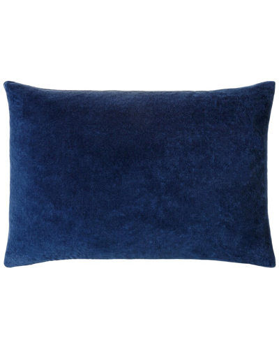 Surya Cotton Velvet Lumbar Pillow In Blue