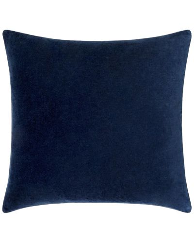 Surya Cotton Velvet Lumbar Pillow In Blue