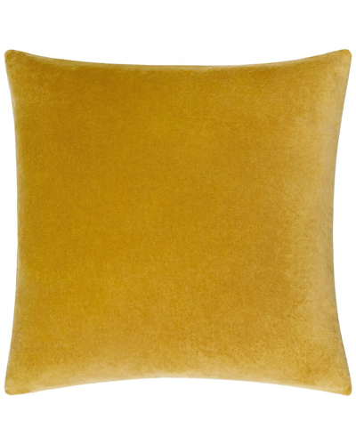 Surya Cotton Velvet Accent Pillow In Yellow