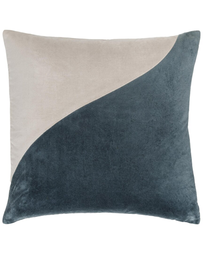 Surya Cotton Velvet Accent Pillow In Blue