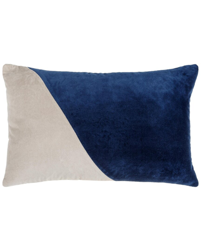 Surya Cotton Velvet Accent Pillow In Blue