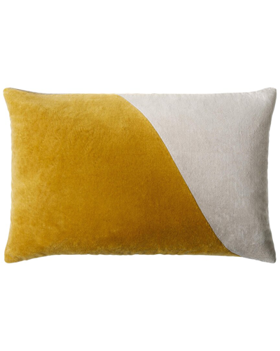 Surya Cotton Velvet Accent Pillow In Yellow