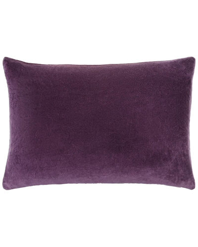 Surya Cotton Velvet Bolster Pillow In Purple