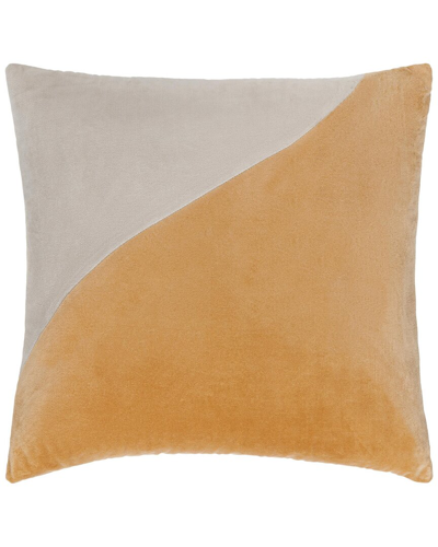 Surya Cotton Velvet Accent Pillow In Brown