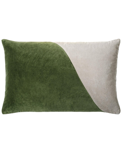 Surya Cotton Velvet Accent Pillow In Green