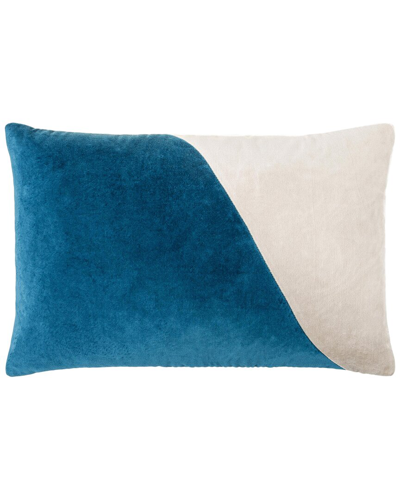 Surya Cotton Velvet Accent Pillow In Blue