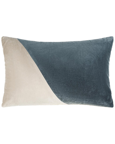 Surya Cotton Velvet Accent Pillow In Blue