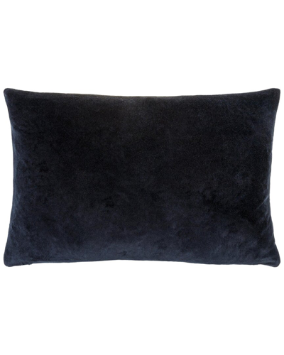 Surya Cotton Velvet Accent Pillow In Black