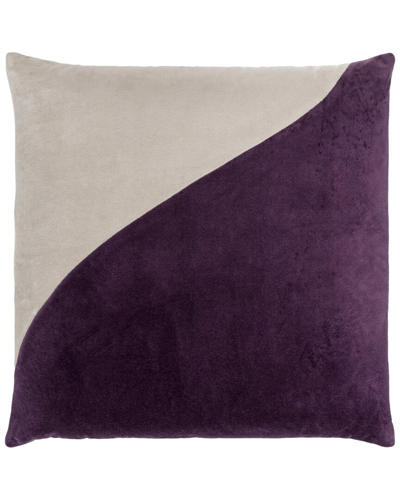 Surya Cotton Velvet Lumbar Pillow In Purple