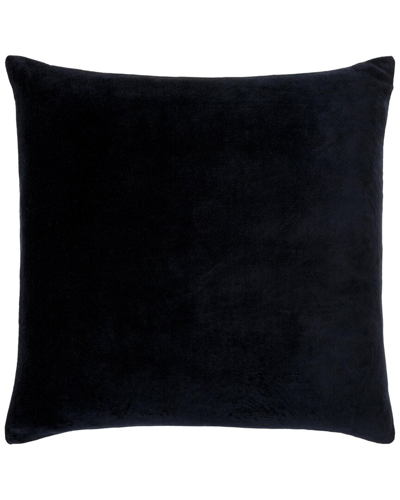 Surya Cotton Velvet Lumbar Pillow In Black