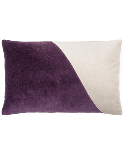 Surya Cotton Velvet Accent Pillow In Purple