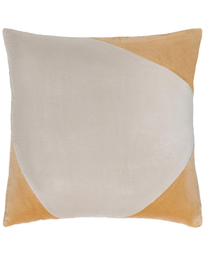 Surya Cotton Velvet Lumbar Pillow In Grey