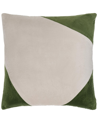 Surya Cotton Velvet Accent Pillow In Grey