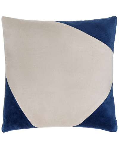 Surya Cotton Velvet Accent Pillow In Grey