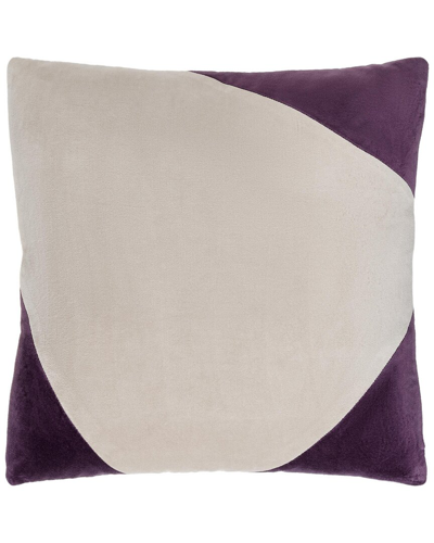Surya Cotton Velvet Accent Pillow In Grey