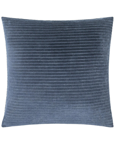 Surya Cotton Velvet Stripes Accent Pillow In Blue