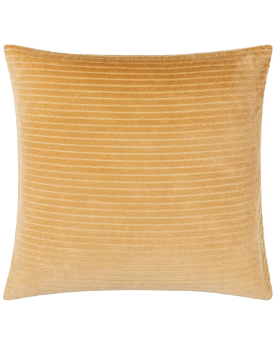 Surya Cotton Velvet Stripes Accent Pillow In Brown