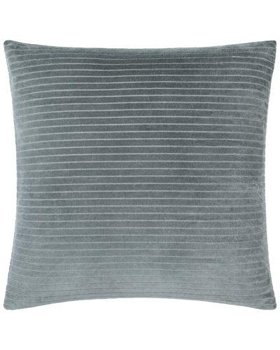 Surya Cotton Velvet Stripes Accent Pillow In Grey