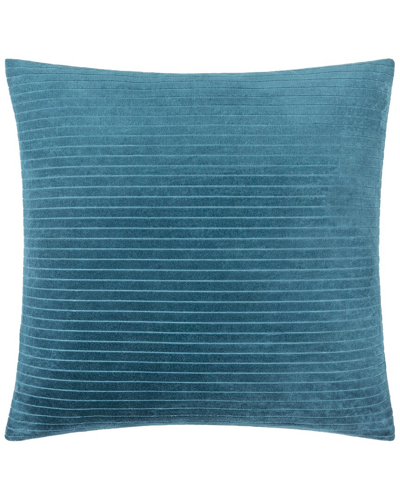 Surya Cotton Velvet Stripes Accent Pillow In Blue