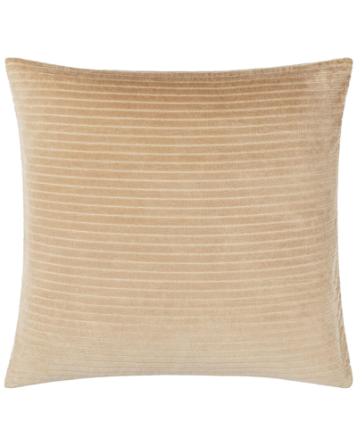 Surya Cotton Velvet Stripes Accent Pillow In Brown