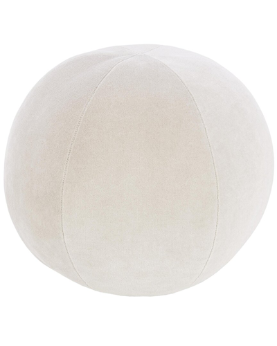 Surya Bola Lumbar Pillow In White