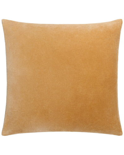 Surya Cotton Velvet Accent Pillow In Yellow