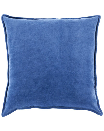 Surya Cotton Velvet Lumbar Pillow In Blue