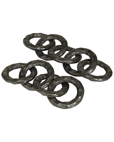 Cosmoliving By Cosmopolitan Set Of 2 Chain Black Aluminum Sculpture