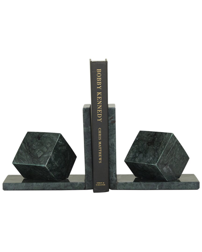 Cosmoliving By Cosmopolitan Set Of 2 Orb Bookends In Green
