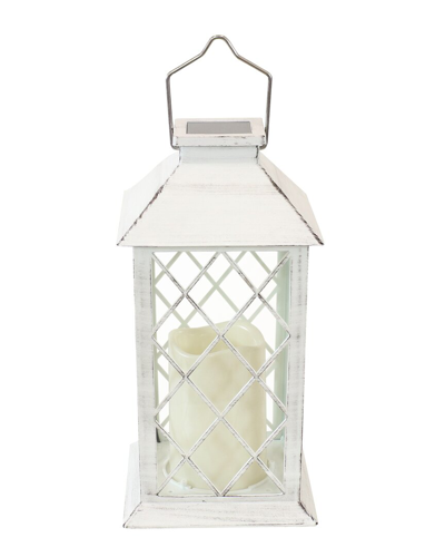 Sunnydaze Concord Outdoor Solar Led Decorative Candle Lantern In White