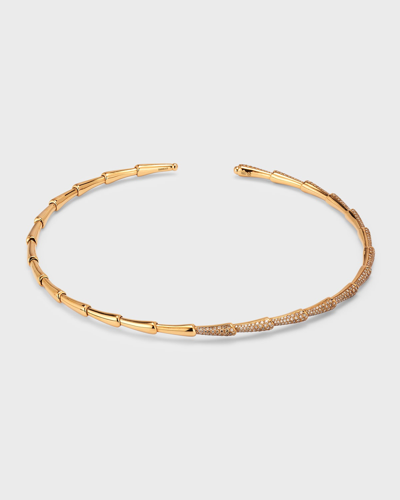 Etho Maria 18k Pink Gold Flex Necklace With Brown Diamonds