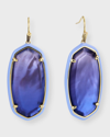 Kendra Scott Elle Enamel Frame Drop Earrings In 14k Gold Plated In Lavender