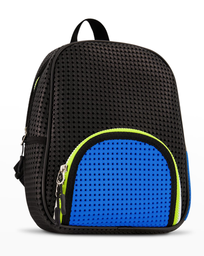 Light+nine Kid's Little Miss Checkered Black Backpack In Blue