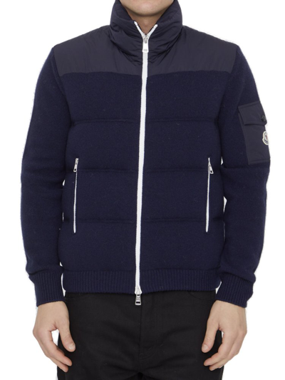 Moncler Tricot Cardigan In Blue