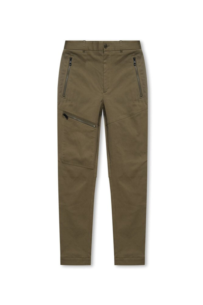 Moncler Logo Patch Cropped Cargo Pants In Green