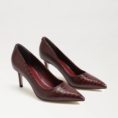 Sam Edelman Vienna Croc-effect Leather Pumps In Red
