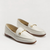 Sam Edelman Loraine Embellished Leather Collapsible-heel Loafers In White