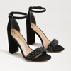 SAM EDELMAN SAM EDELMAN YARO PERLA BLOCK HEEL SANDAL BLACK SUEDE